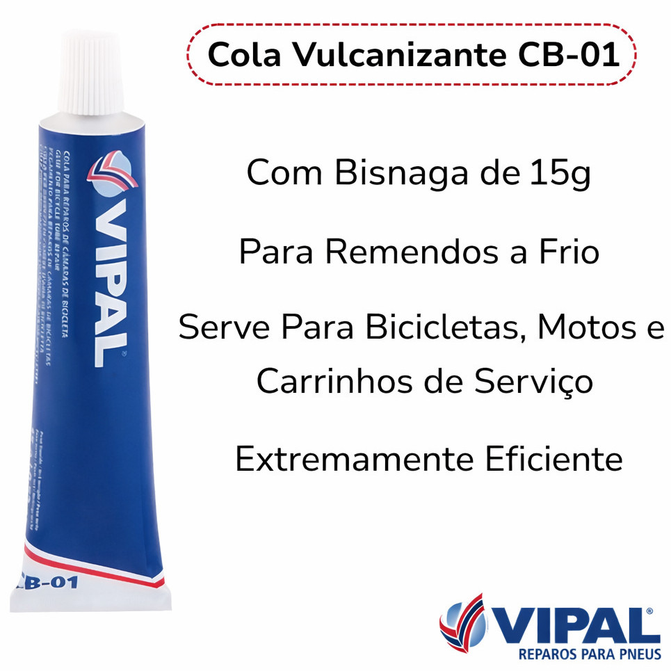 Remendos Vipal R-00 + Cola CB-01 Original Reparo de Câmara de Ar para Bicicleta, Moto e Ciclismo ‍️ · foto 2