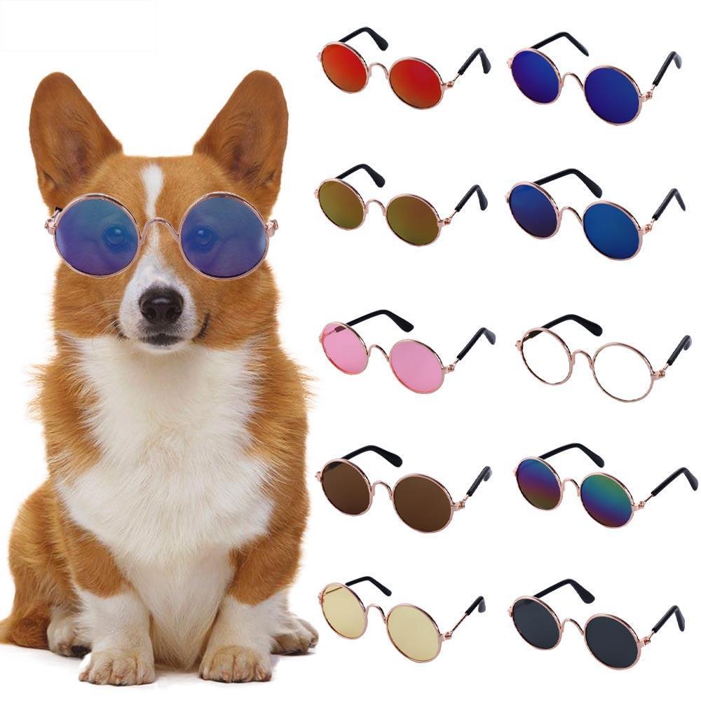 Óculos De Sol AULQNIL Redondos Vintage Para Cães Pequenos E Gatos Decoração Reflexão Lindas Fotos Adereços