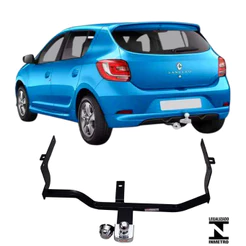 Engate Reboque Fixo Renault Sandero 2015 2016 2017 2018 2019 2020 2021 2022 2023 2024 Aco Carga 500kg Inmetro Resistente