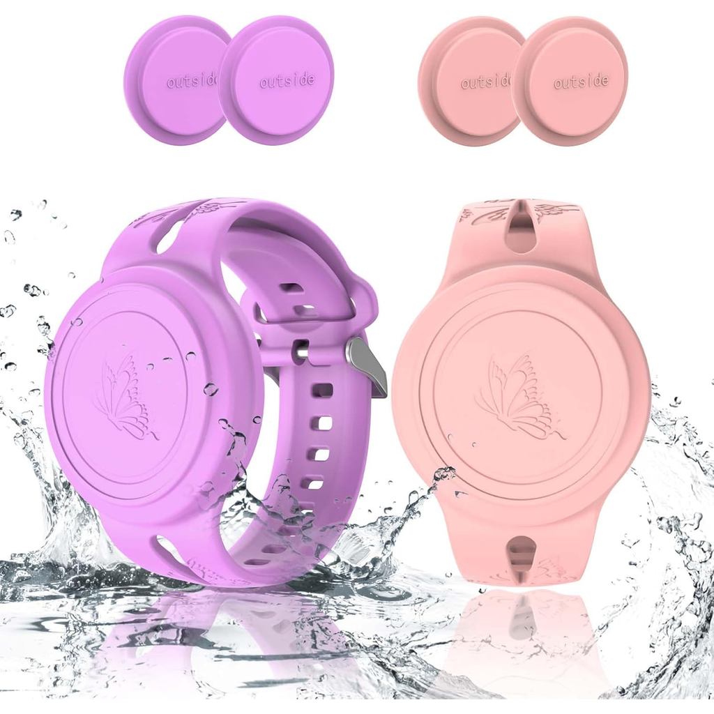 [2 Peças] Pulseira Impermeável para AirTag para Crianças, Suporte para AirTag em