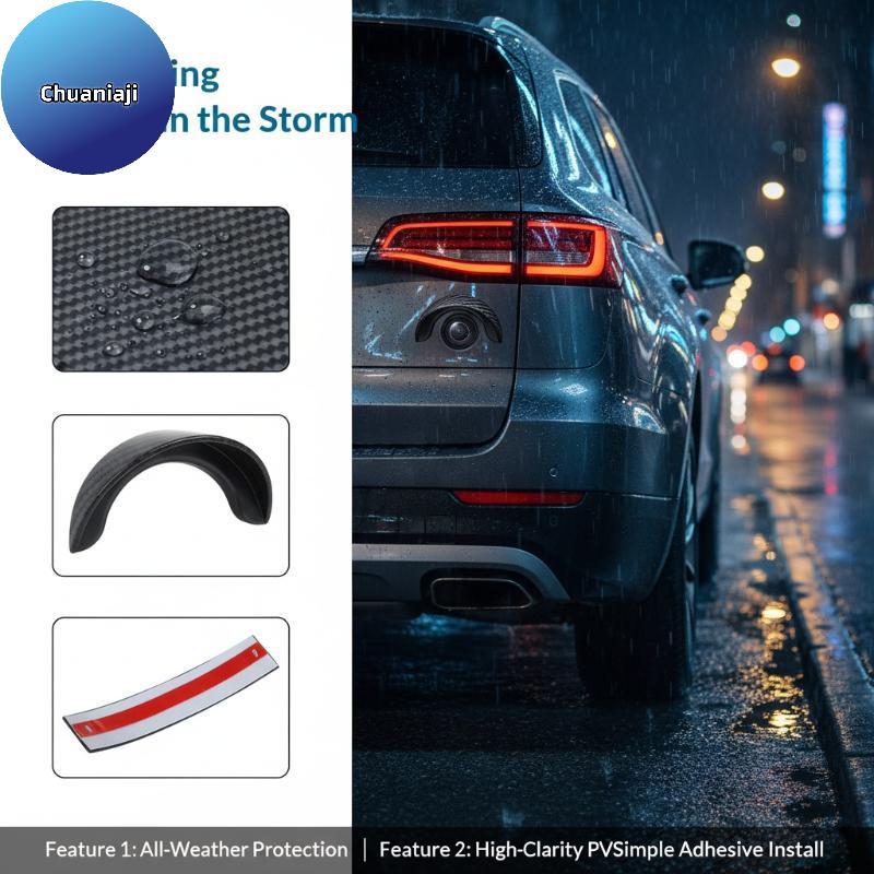 Chuaniaji Car Baup Camera Rain Visor 1/2/4Pcs Capa Protetora De PVC À Prova D'água Adequada Para A Maioria Dos Modelos D