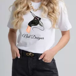 T-Shirt Camiseta Feminina Nail Designer Manicure Designer Unhas Vários Modelos