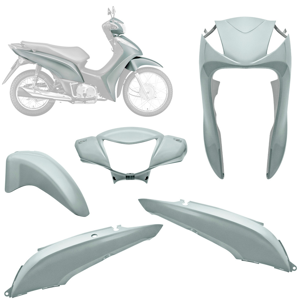 Kit Carenagem 4 Peças Pro Tork Compativel c/ Moto Biz 125 2011 2012 2013 Resistente aos raios UV — imagem 2 de 2