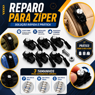 Zíper Reparo Tamanho PMG Universal Conserto Instantâneo Sem costura Prático