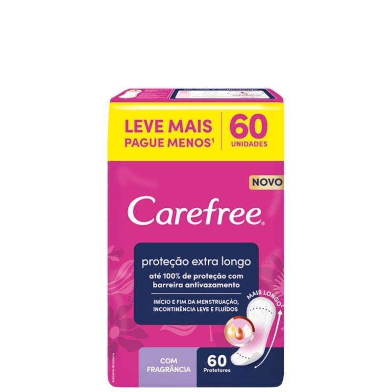 Protetor Diário Carefree Proteção Extra Longo com Fragrância 60un