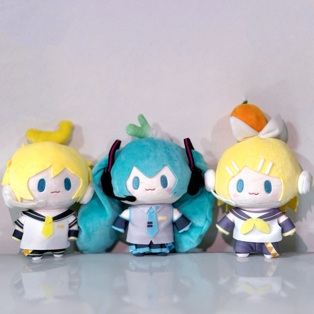 Chaveiro de Pelúcia Hatsune Miku de 15cm, Kagamine Len Rin, Enfeite para Mochila, Presentes Decorativos de Anime Fofos