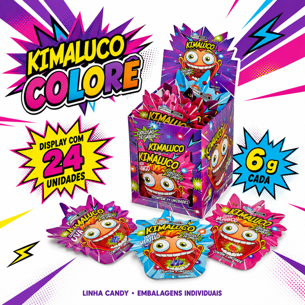 Doce Kimaluco Colorê Display Com 24 Unidades De 6g hell