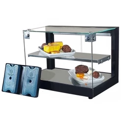 Vitrine fria para Doces Quadrada 47cm Dupla com 8 Gelo X Preta - Omega