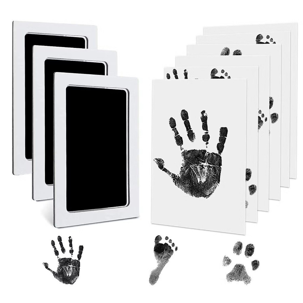 A Mão Não-Tóxica Kit De Impressão De Lembranças De Tinta Recém-Nascidos Impressão Manual de Pegada de Cão e Gato