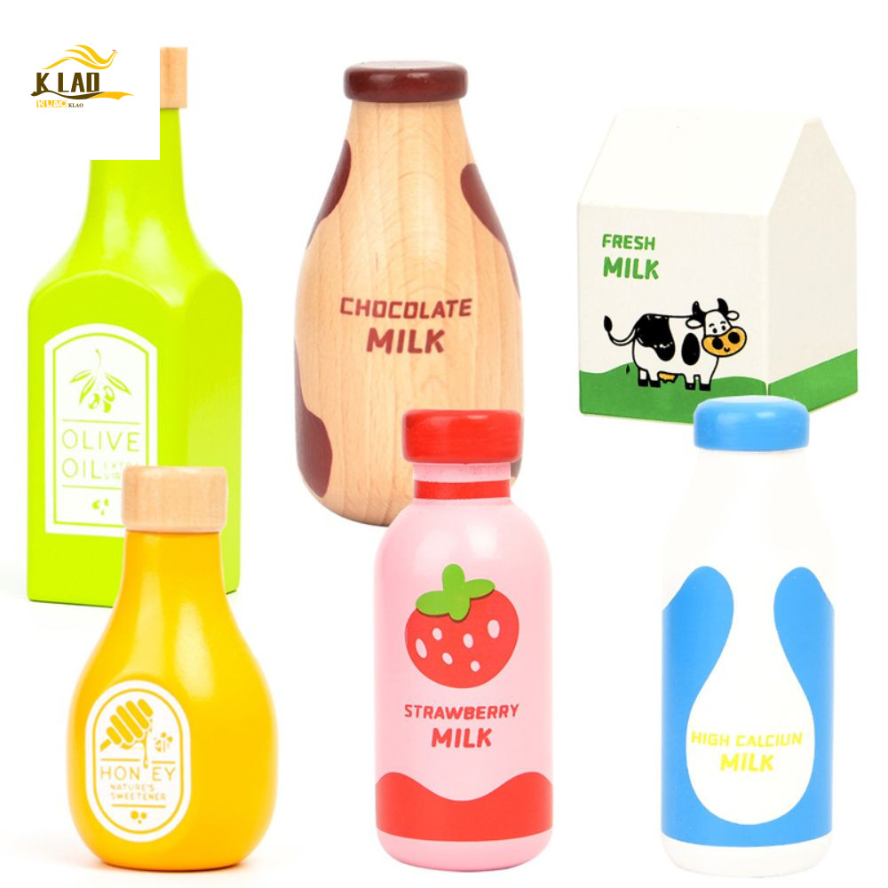 Brinquedos De Comida De Cozinha KLAOSD , Brinquedo De Garrafa De Bebida Educacional De Simulação , De Leite Para Aprendi
