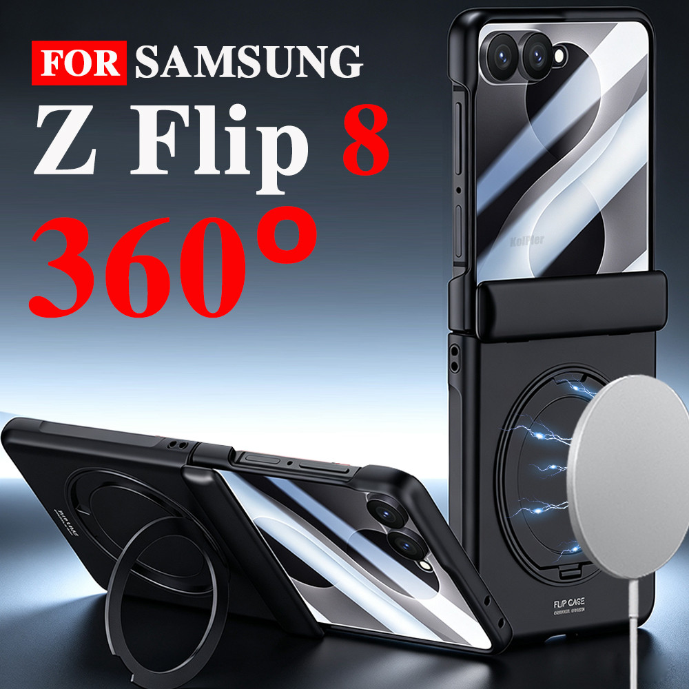 Suporte De Luxo Fosco Caso Para Samsung Galaxy Z Flip 8 Proteção De Filme De Vid