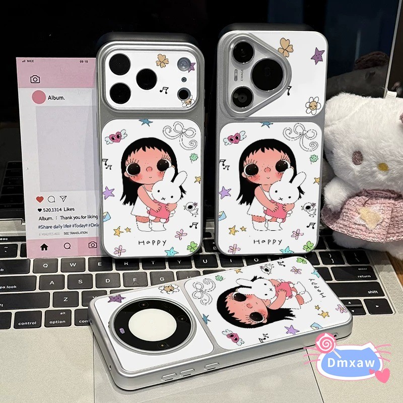 Capa De Menina Fofa Para Samsung Galaxy A07 M07 F07 A06 M06 F06 A05S M05 A04S A04E M04 F04 A03 Core A03S 5G 4G Desenho A