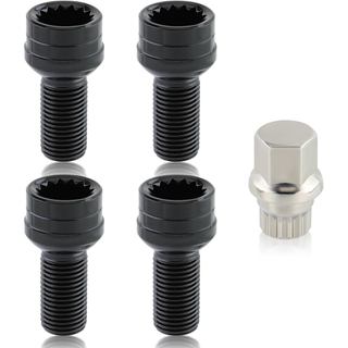 AUTOKAY 8D0601139F M14 x 1.5 Parafusos de Roda Antifurto com Trava Compatíveis com Audi A1 A3 A4 A5 A6 A8 Q3 Quattro Q5 