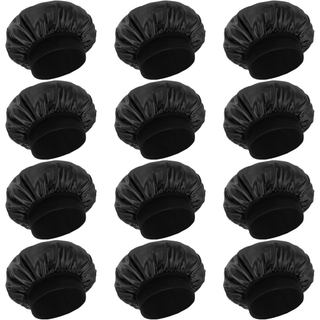 12 Toucas de Seda para Mulheres com Cabelos Cacheados, Touca de Cetim para Dormir com Faixa de Amarração, Macia e Respir