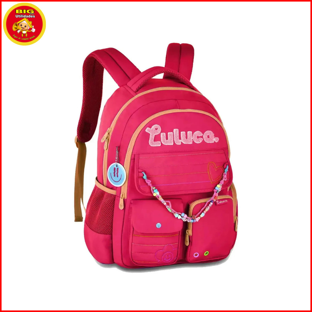 Mochila De costas Luluca Feminino Escolar 18l 2026 Luxo Fashion
