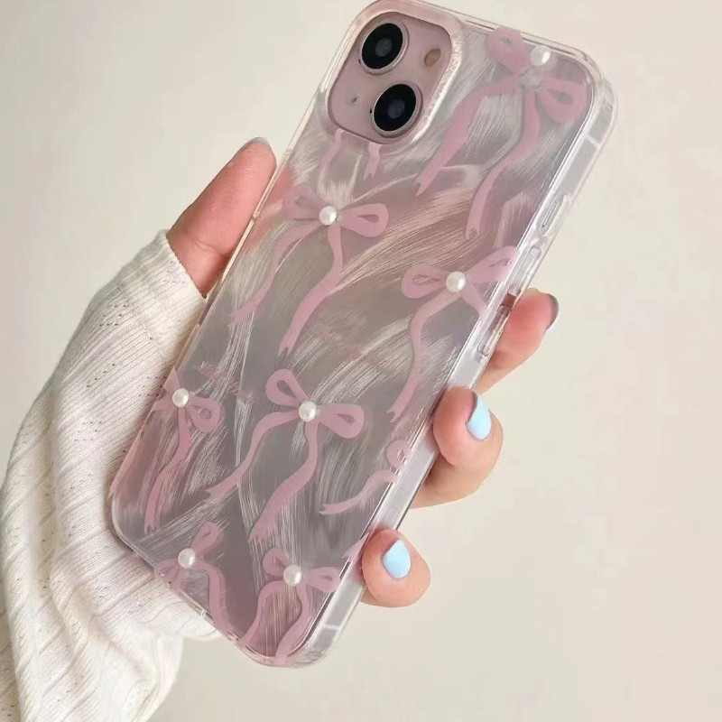 Capa De Bolinhas Com Laço Para Samsung Galaxy A07 A17 A27 A57 A56 A34 A54 A06 A37 A16 A55 A35 A15 A36 A26 A24 A53 A25 A1