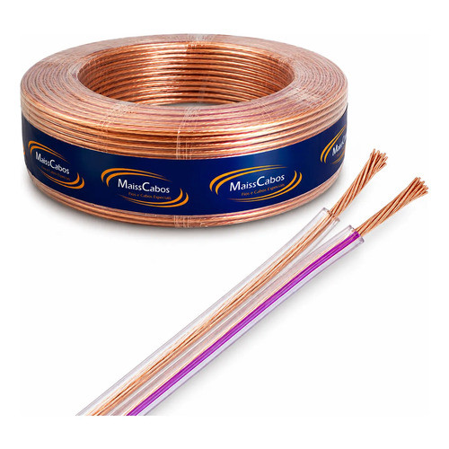 Cabo de Som Cristal 100mt 25mm Alto Falante Bicolor 2 X 2,5mm Som Automotivo