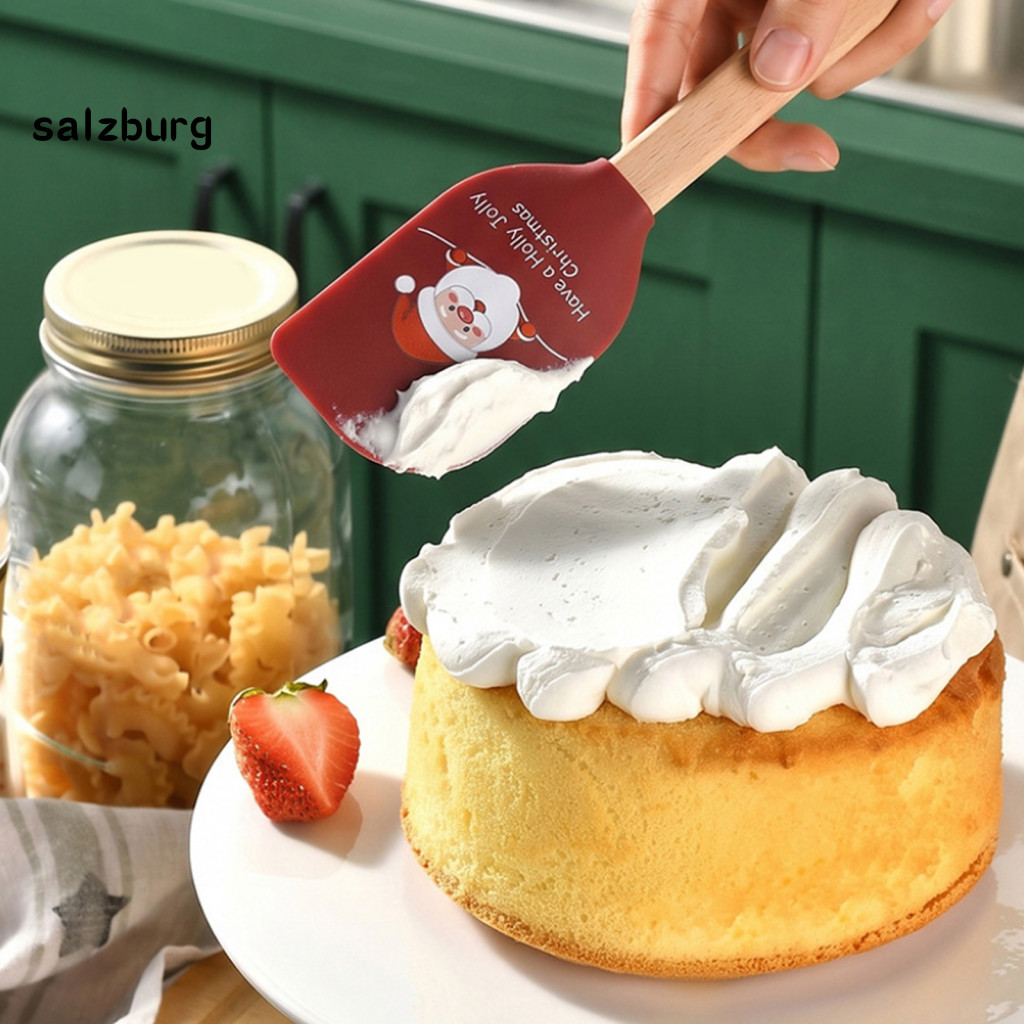 < salzburg > Raspador Antiaderente Para Bolo , Utensílios De Cozinha Temáticos De Natal Com Cabo Liso De Madeira De Faia