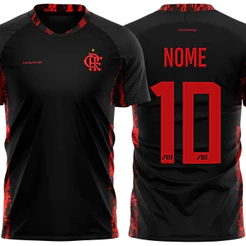 Camisa Flamengo Blood Adulto Masculina Personalizada Nome + Numero Torcedor Original Dry-fit
