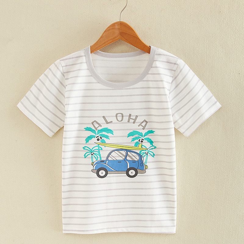 Verão crianças algodão de manga curta camiseta meninos meninas crianças bebê puro algodão meninos impresso dos desenhos 