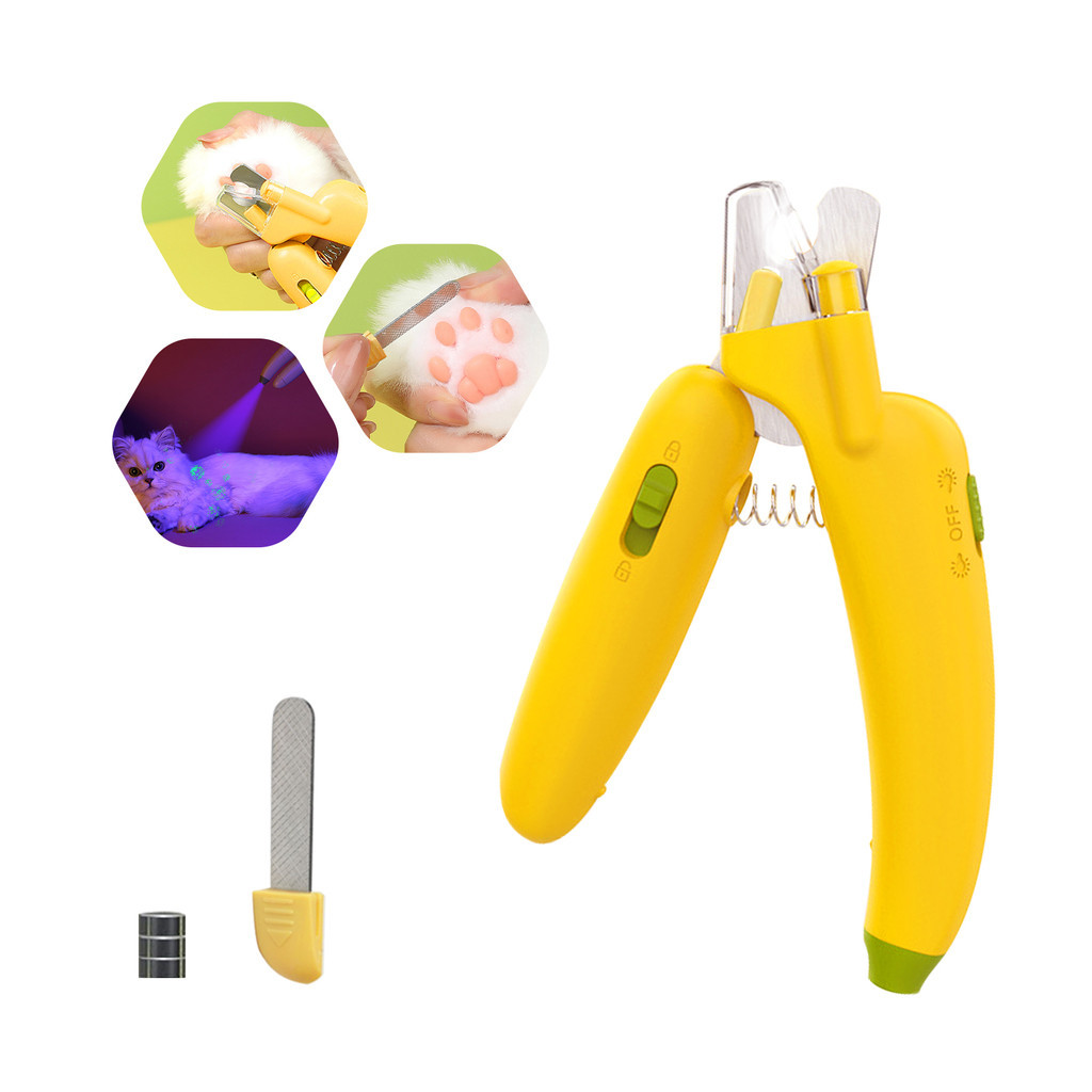 Cortador de Unhas para Cães e Gatos com Led Lixa Tesoura Aparador Cachorro Pet
