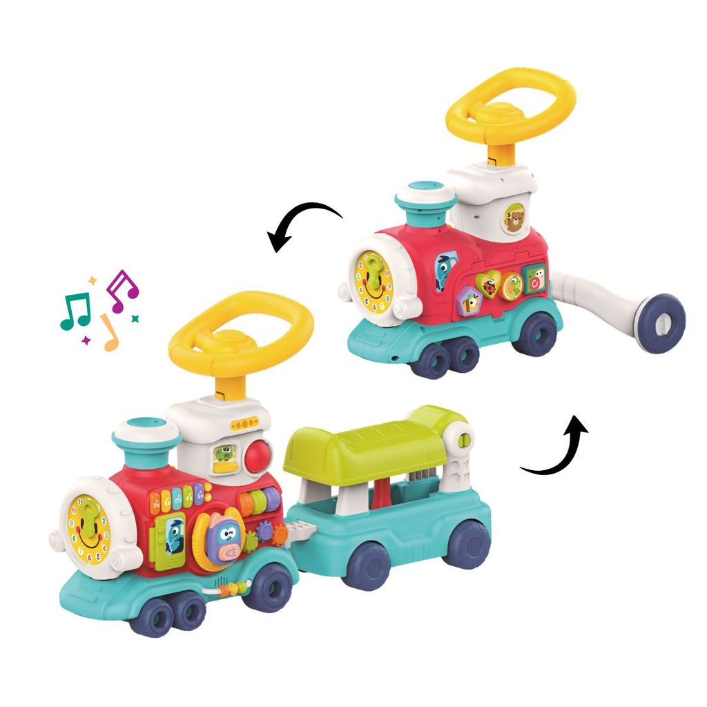 Andador Bebê Trem de Atividades Musical Solta Fumaça Brinquedo Educativo Tchu Tchu Maxi Baby