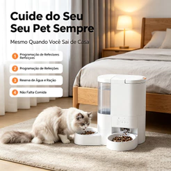 Newpet Bebedouro E Comedouro Tigela cerâmica Alimentador Automático 2.4G/5G WiFi Smart Pet Cachorros Gatos