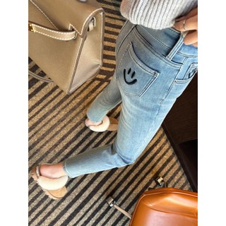 Cintura alta estiramento Jeans feminino primavera outono novo estilo tamanho grande gordura mm mais magro olhar pequeno 