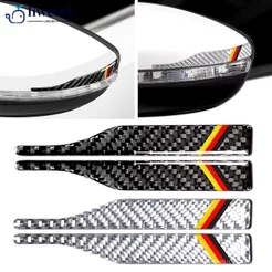 2 Peças de Adesivo Decorativo Universal de Fibra de Carbono para Espelho Retrovisor de Carro, Anticolisão e Antirrisco