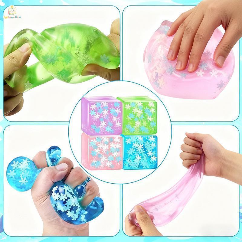 LOF Cubos De Gelo Que Brilham No Escuro Brinquedos Sensoriais Brinquedo De Inquietação Extensível Resistente A Rasgos Pa
