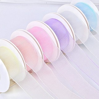 4CM transparente cânhamo colorido pérola fita flor caixa de presente embalagem fita DIY arco flor loja suprimentos fio r