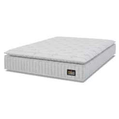 Colchão Casal Queen Espuma D33 Pillow Top Van Gogh 158x198x24cm Branco Hellen - Suporta Até 120 Kg Por Pessoa