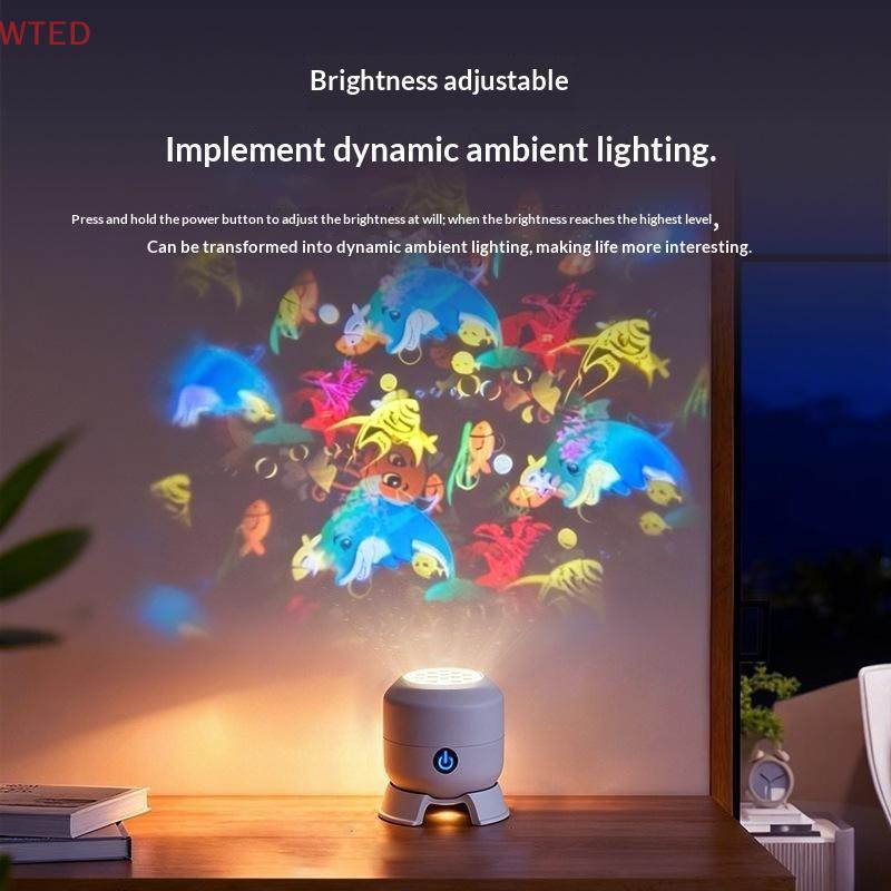 (WTED) Projetor De Luz Noturna Dinâmica Infantil 3 Efeitos De Projeção Rotativos De Teto De Parede Para Quarto De Berçár