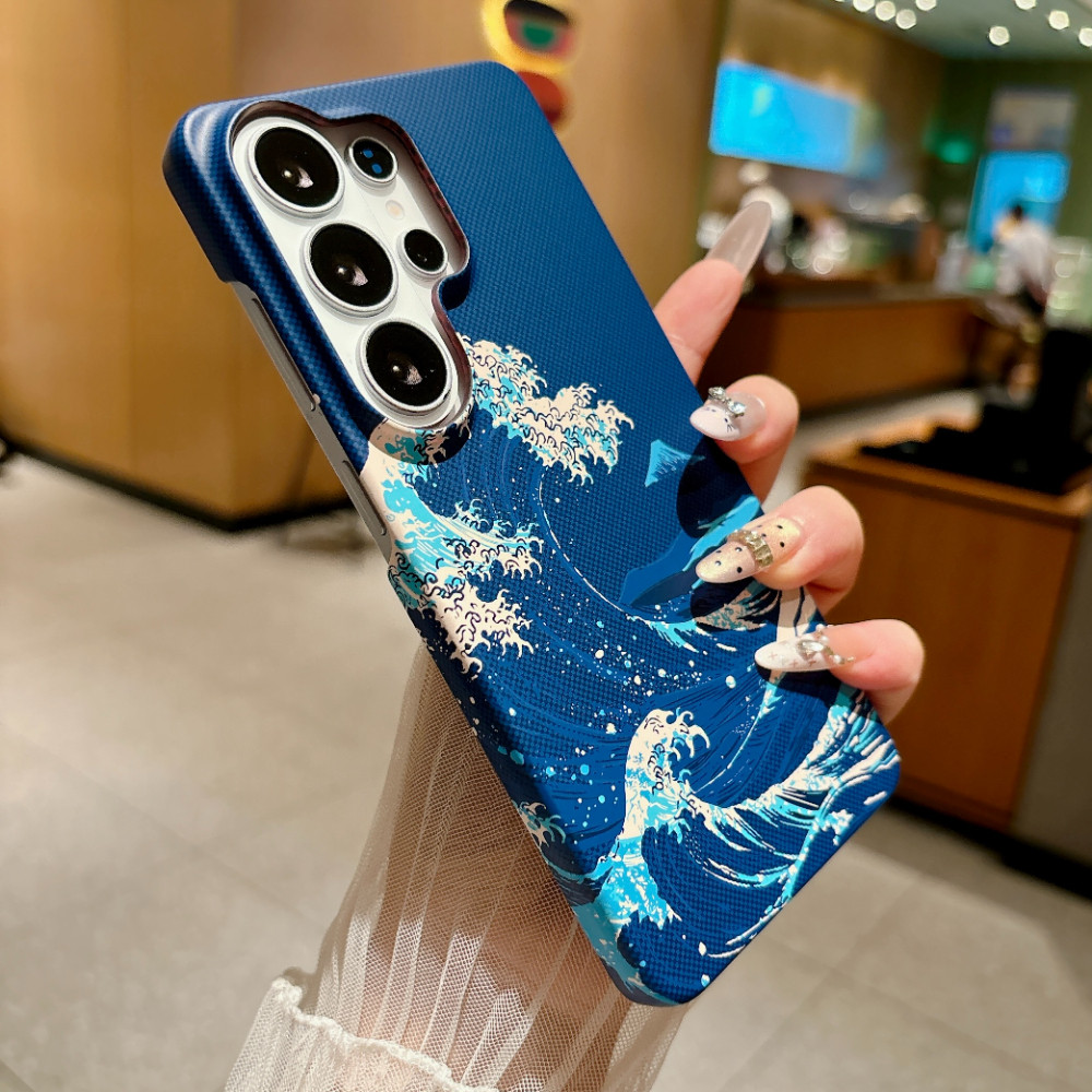 Capa De Telefone Com Textura De Fibra Para Samsung Galaxy A18 A17 A16 A57 A56 A55 5G S26 S25 S24 S23 S22 Ultra Plus FE H