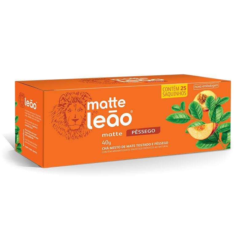 Chá Matte Pêssego com 25 unidades Leão