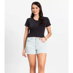 Shorts Jeans Feminino Adulto Básico Select Azul