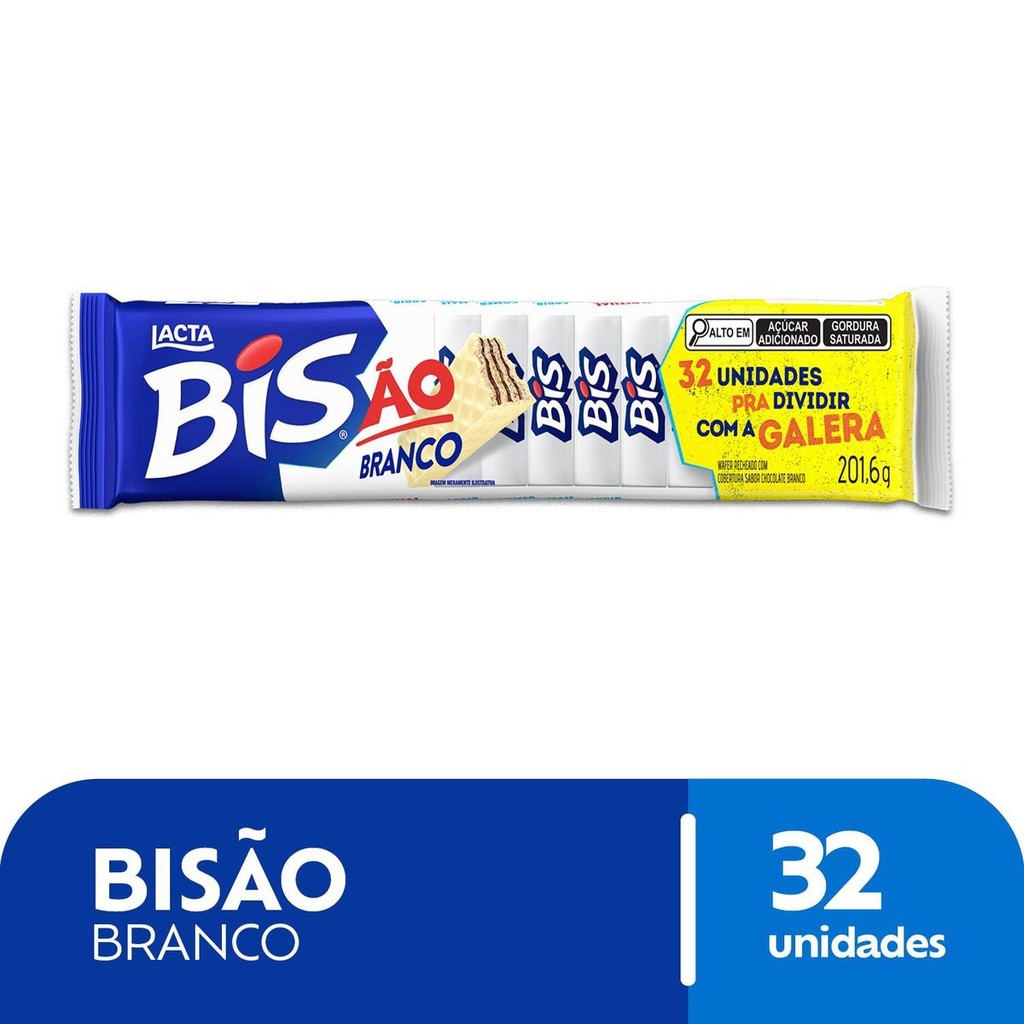 CHOCOLATE LACTA BISÃO BRANCO 201,6g / 32un