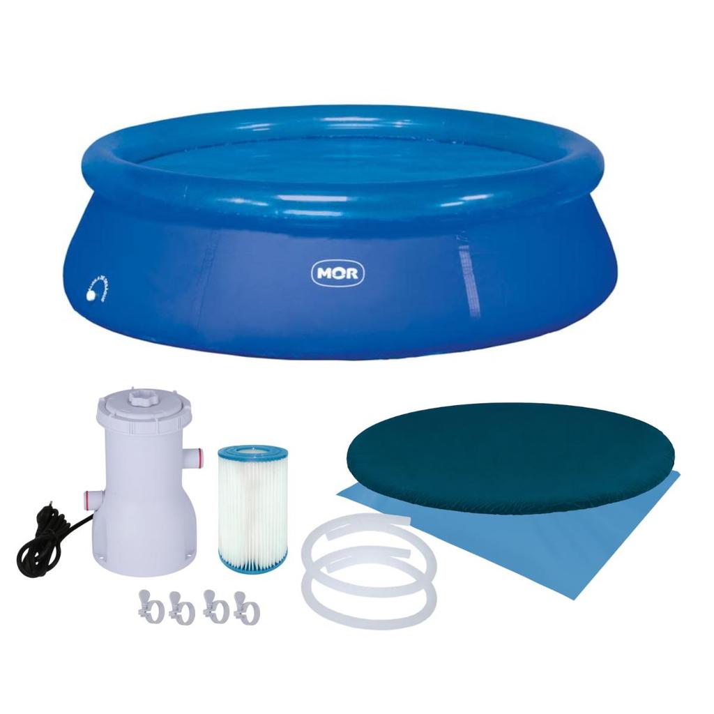 Piscina Inflável 2400 Litros Redonda Splash Fun Capa Forro e Filtro 2200L 127v Mor