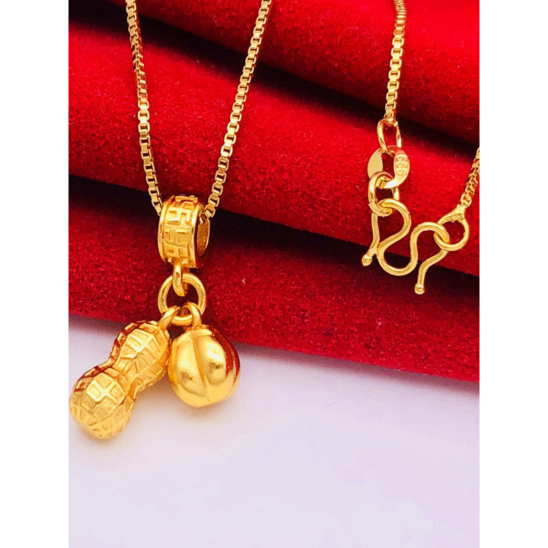Areia ouro colar feminino cobre banhado a ouro falso ouro boas coisas caqui amendoim pingente loja de ouro mesmo estilo 