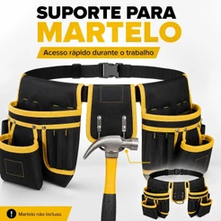 Cinturão Porta Ferramentas Profissional Ajustável Kit 1 ou 2 Unidades para Construção