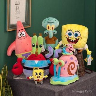 Brinquedo de pelúcia fofo do Bob Esponja, Patrick Estrela e os tentáculos do Lula Molusco