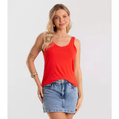 Regata Feminina Básica em Viscotorcion Rovitex Vermelho