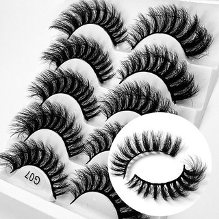 Estilo de cabelo frito 5 pares de cílios postiços de fibra química naturais multicamadas grossos e bagunçados cílios ond