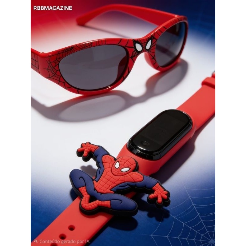 Kit Homem-Aranha: Óculos de Sol + Relógio LED à Prova D'Água
