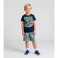 Pijama Infantil Menino Brilha No Escuro Kappes Azul