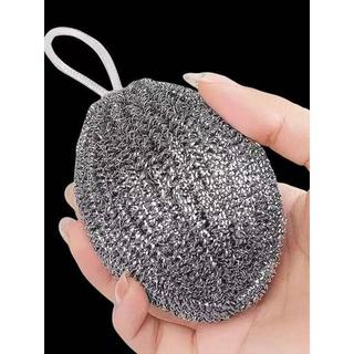 3 pacotes vem com cordão bolas de limpeza de aço inoxidável não perca fio não enferruja escova de cozinha doméstica pote