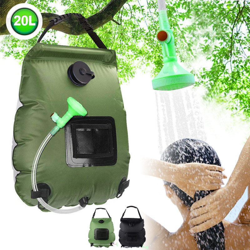 Chuveiro Solar externo 20L Bolsa Armazenamento portátil de água para acampamento Bolsa