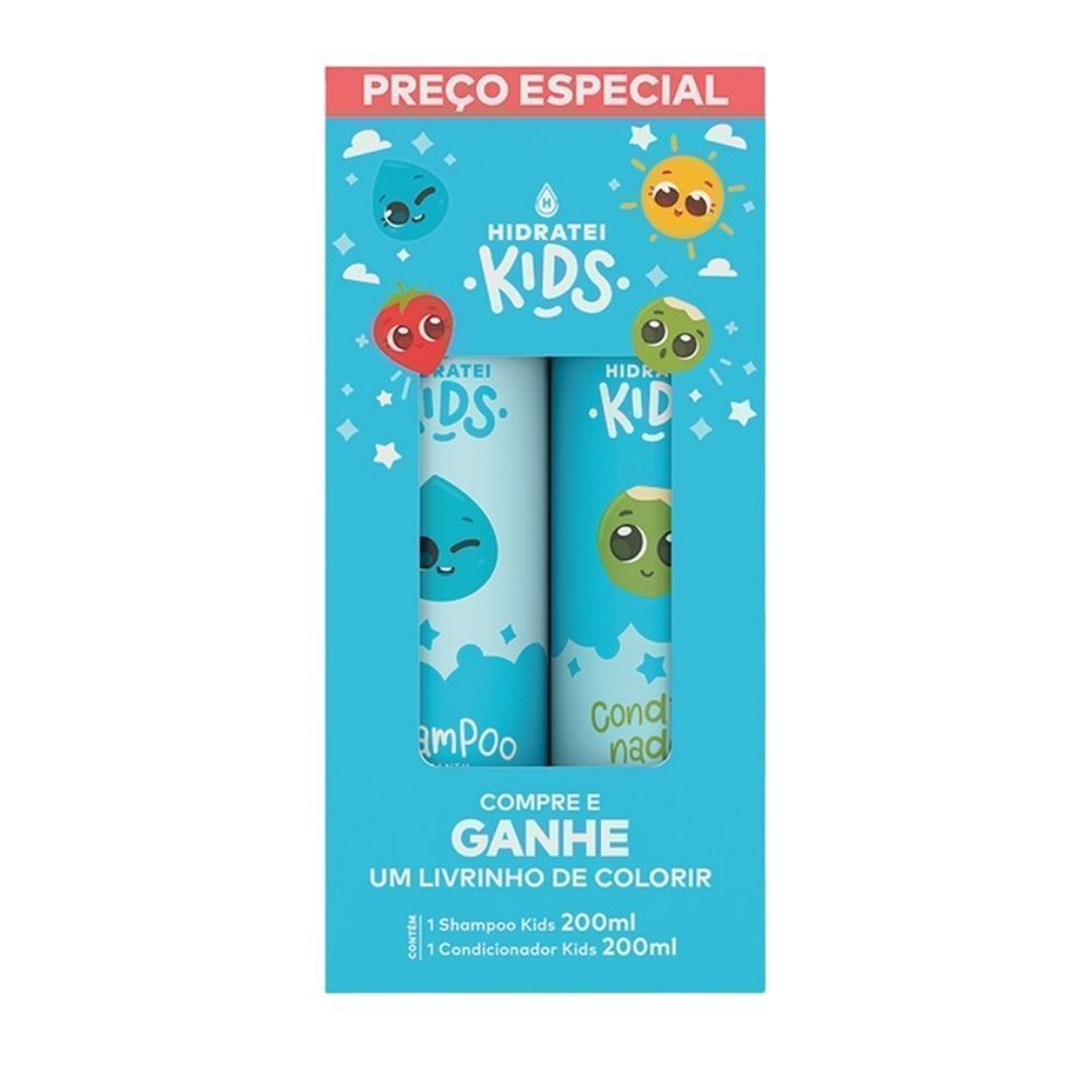Kit Shampoo e Condicionador Hidratei Kids 200ml cada e Ganhe 1 Livrinho de Colorir