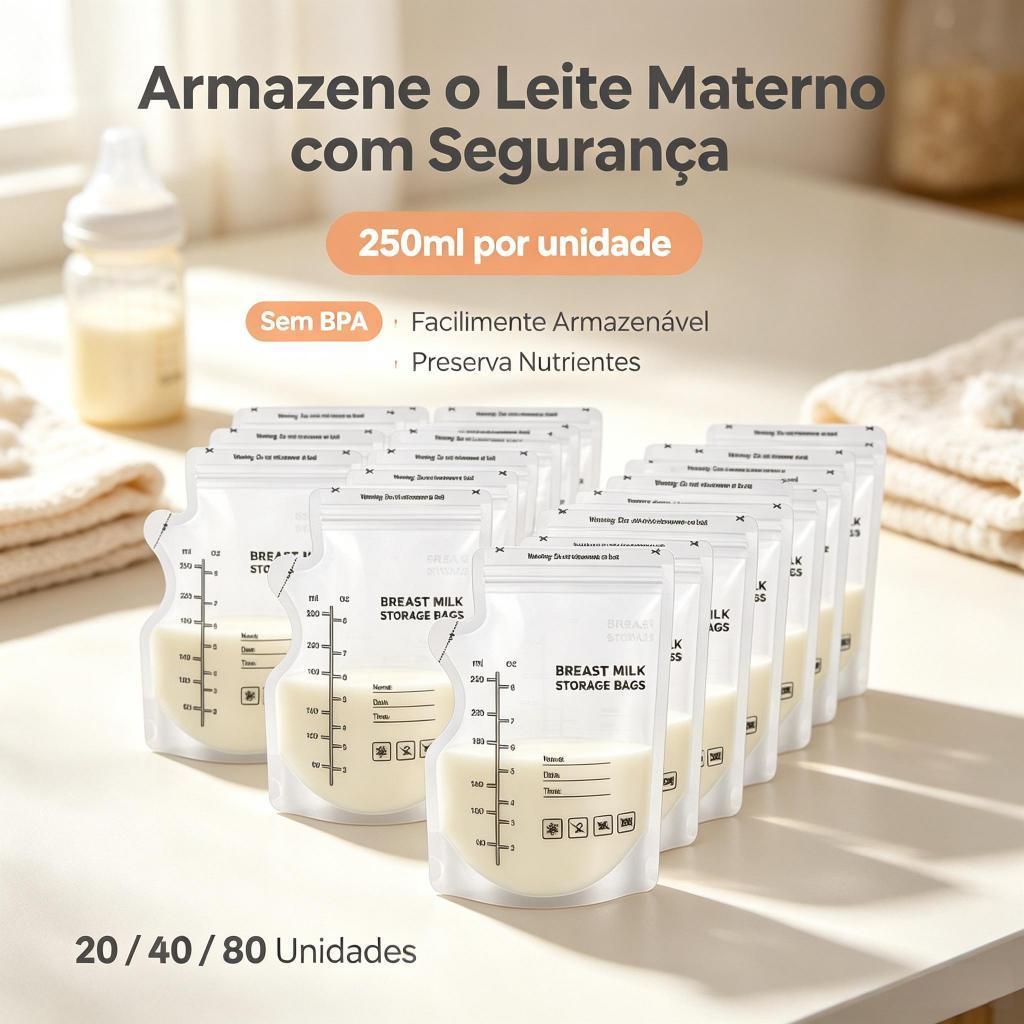 Kit 100/80/60/40/20 Pçs Un Saco Saquinhos Congelar Leite Maternidade Bebê Saquinho Para Leite Materno