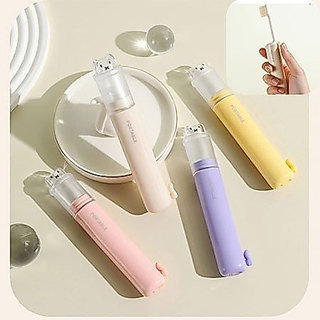 Conjunto de escova de dentes de uma peça com tampa (conjunto de 2 peças), PP + ABS, essencial para viagens de negócios